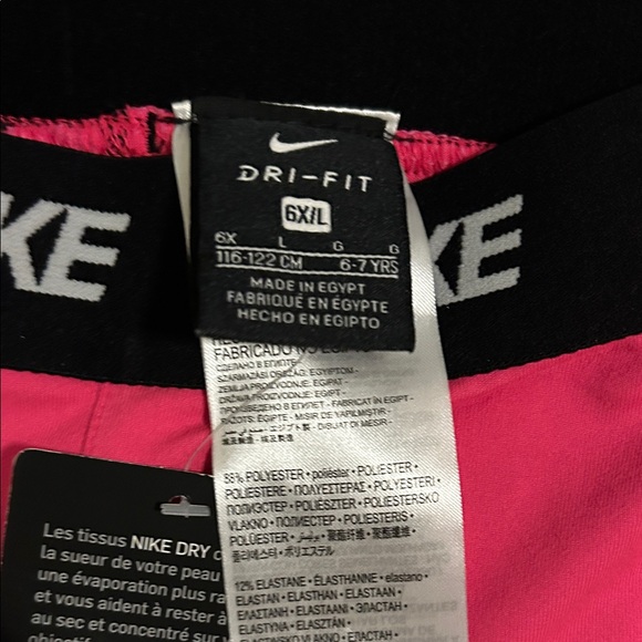 Nike Kids Dri-fit Pink Leggings with White Logo - Picture 2 of 4